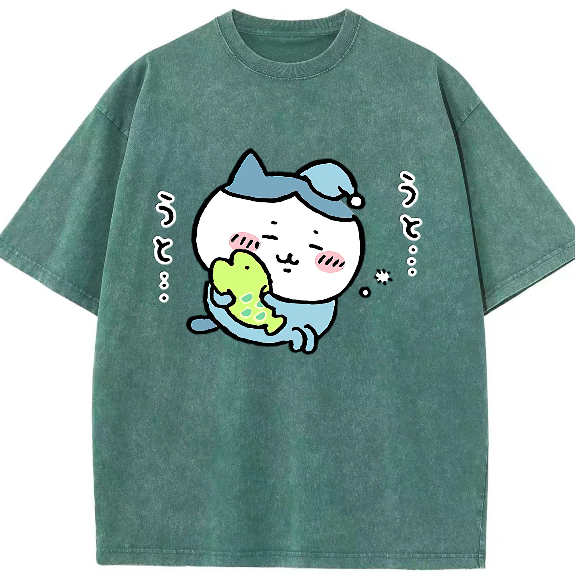 （画像用） ちいかわ ハチワレ Chii-kawa hachiware 綿100% ヴィンテージ風 半袖Tシャツ（フロントプリント）